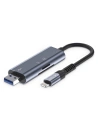 Cititor de carduri Tech-Protect UltraBoost Lightning / USB-A, MicroSD, MicroSDXC, MMC Micro, RS Micro, SDHC, SDXC, SD Gri