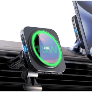 Buy ESR Halolock QI2 car holder for cockpit / air vent with 15W wireless charger Black - ESR764 - {ean13} - Home Screen Store Europe