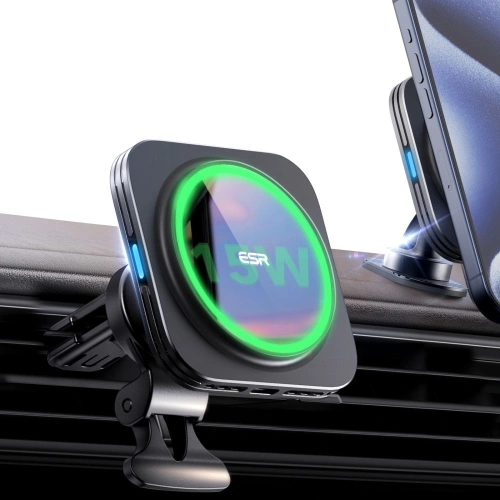 Kup Autohalter für das Armaturenbrett / Lüftungsgitter ESR Halolock QI2 mit 15W induktiver Ladefunktion Schwarz - ESR764 - {ean13} - Sklep Home Screen