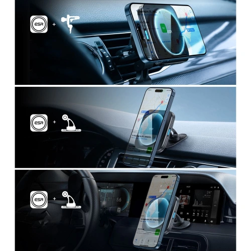 Kup Autohalter für das Armaturenbrett / Lüftungsgitter ESR Halolock QI2 mit 15W induktiver Ladefunktion Schwarz - ESR764 - {ean13} - Sklep Home Screen