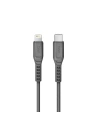 UNIQ Kabel MFI Flex USB-C-Lightning 18W nylonový šedý/charcoal grey