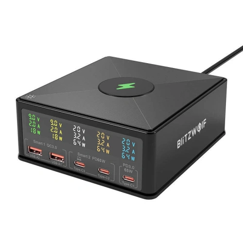 Kup Blitzwolf 868H Netzladegerät 2xUSB-A, 3xUSB-C, PD, QC 160W schwarz - BLZ594 - {ean13} - Sklep Home Screen