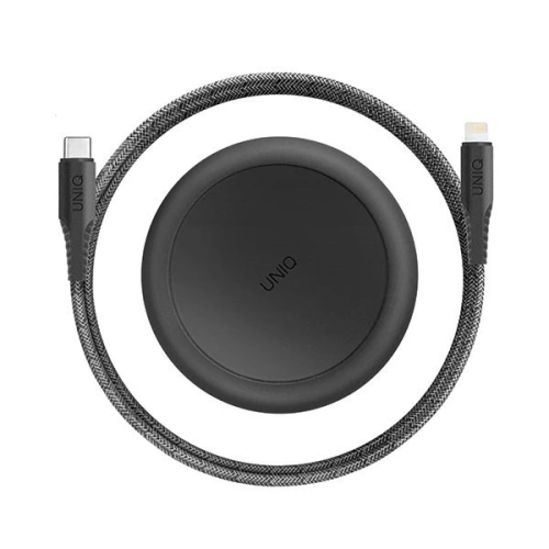 Kup UNIQ MFI Halo USB-C-Lightning 18W nylonos tekercses kábel 1,2m fekete/éjfekete - UNIQ129BLK - {ean13} - Sklep Home Screen