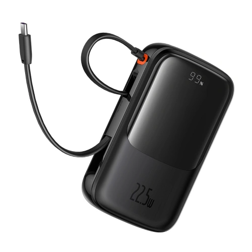 Buy Baseus QPow Pro+ powerbank 10000mAh 22.5W + built-in USB-C cable black - BSU4873 - {ean13} - Home Screen Store Europe