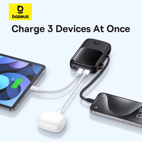 Kup Powerbank Baseus QPow Pro+ 10000mAh 22.5W + beépített USB-C kábel fekete - BSU4873 - {ean13} - Sklep Home Screen