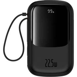 Powerbank Baseus QPow Pro+ 20000mAh 22.5W + wbudowany kabel USB-C czarny
