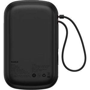 Powerbank Baseus QPow Pro+ 20000mAh 22.5W + wbudowany kabel USB-C czarny