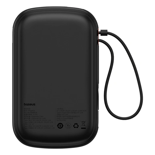 Kup Powerbank Baseus QPow Pro+ 20000mAh 22.5W + cablu USB-C încorporat negru - BSU4874 - {ean13} - Sklep Home Screen