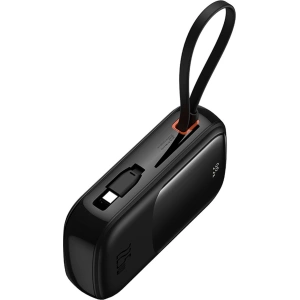 Powerbank Baseus QPow Pro+ 20000mAh 22.5W + wbudowany kabel USB-C czarny
