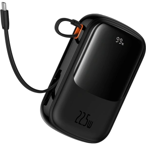 Powerbank Baseus QPow Pro+ 20000mAh 22.5W + wbudowany kabel USB-C czarny