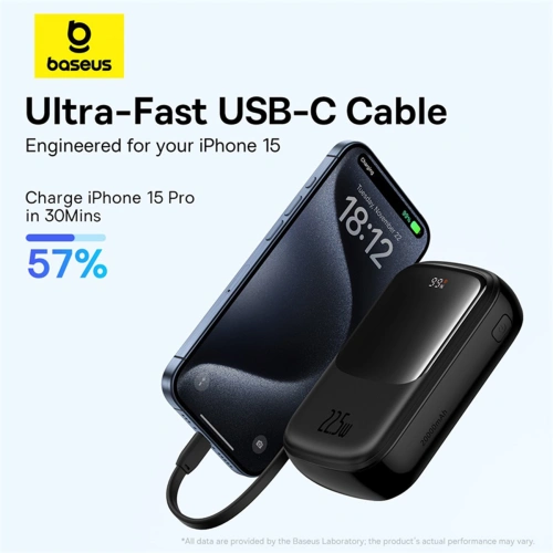 Kup Powerbank Baseus QPow Pro+ 20000mAh 22.5W + cablu USB-C încorporat negru - BSU4874 - {ean13} - Sklep Home Screen