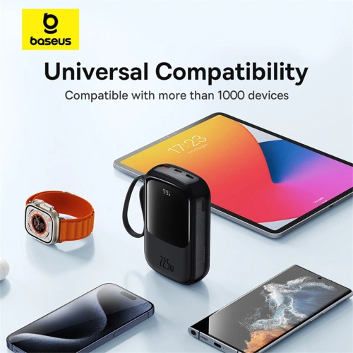 Kup Powerbank Baseus QPow Pro+ 20000mAh 22.5W + wbudowany kabel USB-C czarny - BSU4874 - {ean13} - Sklep Home Screen