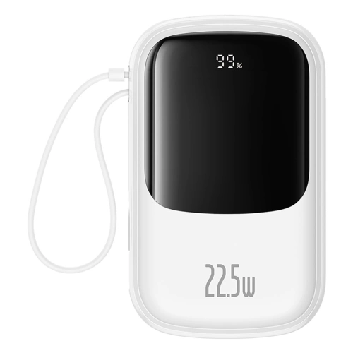 Kup Powerbank Baseus QPow Pro+ 20000mAh 22.5W + integriertes USB-C Kabel weiß - BSU4875 - {ean13} - Sklep Home Screen