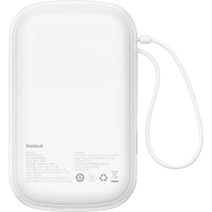 Buy Baseus QPow Pro+ powerbank 20000mAh 22.5W + built-in USB-C cable white - BSU4875 - {ean13} - Home Screen Store Europe