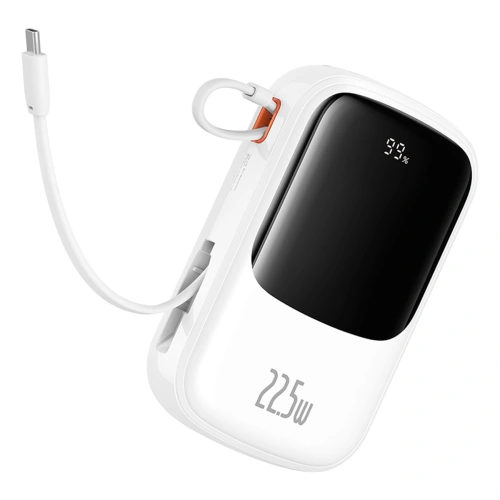 Buy Baseus QPow Pro+ powerbank 20000mAh 22.5W + built-in USB-C cable white - BSU4875 - {ean13} - Home Screen Store Europe