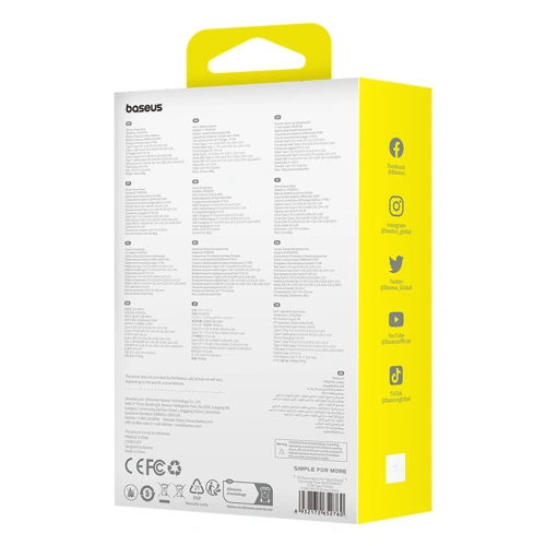Buy Baseus QPow Pro+ powerbank 20000mAh 22.5W + built-in USB-C cable white - BSU4875 - {ean13} - Home Screen Store Europe
