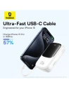 Buy Baseus QPow Pro+ powerbank 20000mAh 22.5W + built-in USB-C cable white - BSU4875 - {ean13} - Home Screen Store Europe