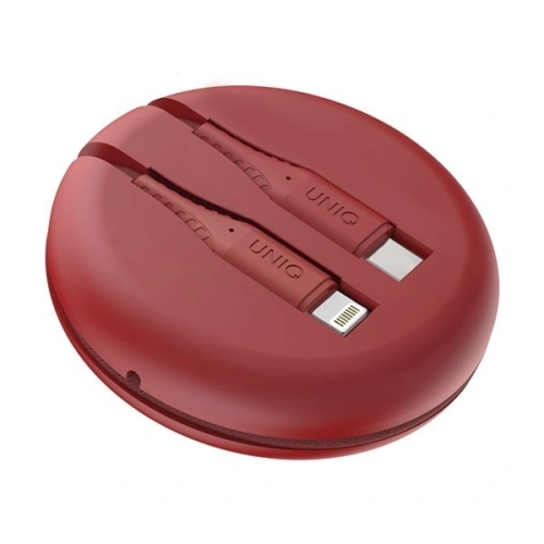 Kup UNIQ MFI Halo USB-C-Lightning 18W nylonos tekercses kábel 1,2m piros/carmine red - UNIQ130RED - {ean13} - Sklep Home Screen