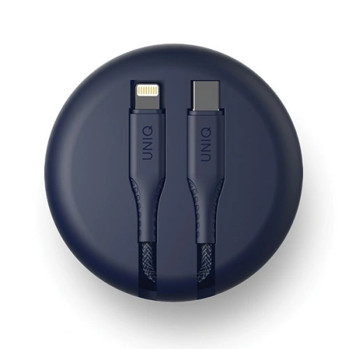 Kup UNIQ kábel MFI Halo USB-C-Lightning 18W nylonos, tekercselhető 1.2m kék/marine blue - UNIQ131BLUE - {ean13} - Sklep Home Screen
