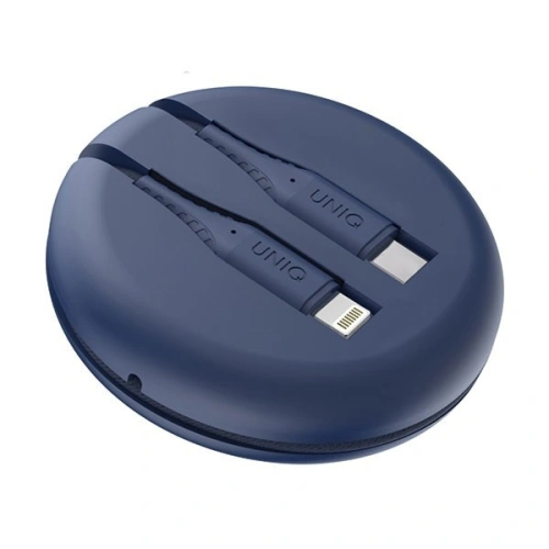 Kup UNIQ kabel MFI Halo USB-C-Lightning 18W nylonowy zwijany 1.2m niebieski/marine blue - UNIQ131BLUE - {ean13} - Sklep Home Screen