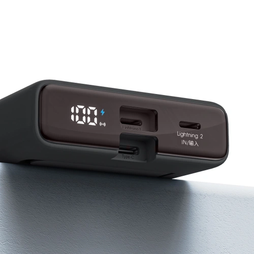 Buy Joyroom JR-PBM01 powerbank MagSafe 10000mAh 20W with stand + Lightning / USB-C cable black - JYR1002 - {ean13} - Home Screen Store Europe