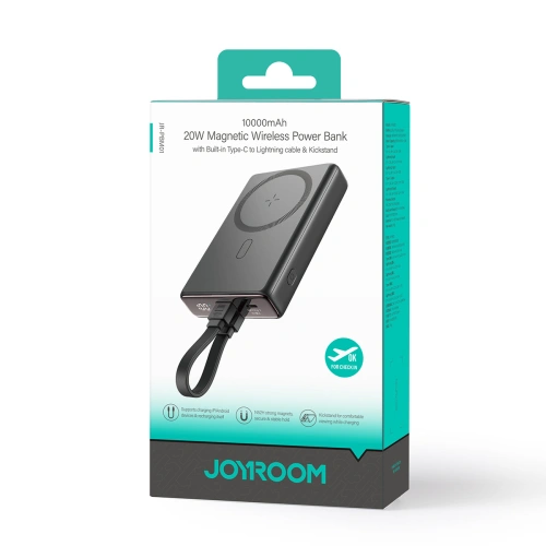 Kup Powerbank Joyroom JR-PBM01 MagSafe 10000mAh 20W s podstavcem + kabel Lightning / USB-C černý - JYR1002 - {ean13} - Sklep Home Screen