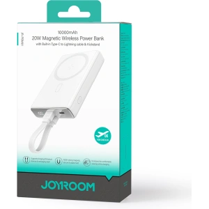 Buy Joyroom JR-PBM01 powerbank MagSafe 10000mAh 20W with stand + Lightning / USB-C cable white - JYR1003 - {ean13} - Home Screen Store Europe