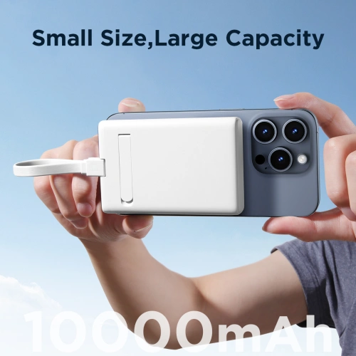 Kup Powerbank Joyroom JR-PBM01 MagSafe 10000mAh 20W z podstawką + kabel Lightning / USB-C biały - JYR1003 - {ean13} - Sklep Home Screen