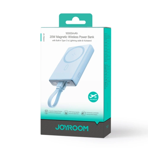 Buy Joyroom JR-PBM01 powerbank MagSafe 10000mAh 20W with stand + Lightning / USB-C cable blue - JYR1004 - {ean13} - Home Screen Store Europe