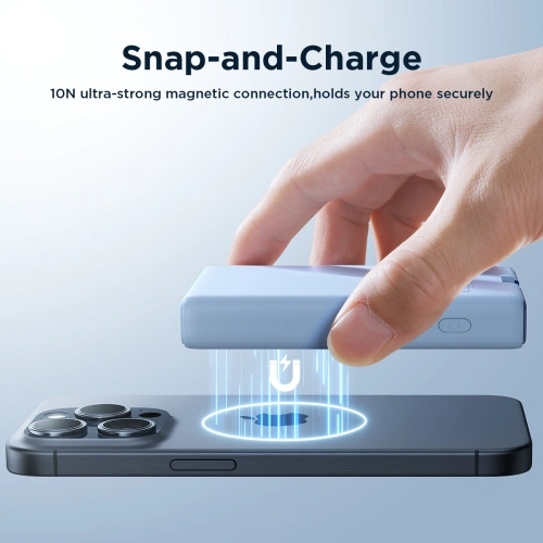 Kup Powerbank Joyroom JR-PBM01 MagSafe 10000mAh 20W állvánnyal + Lightning / USB-C kábel kék - JYR1004 - {ean13} - Sklep Home Screen