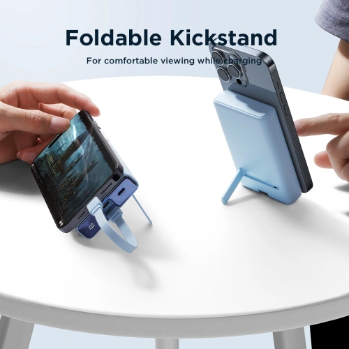 Kup Powerbank Joyroom JR-PBM01 MagSafe 10000mAh 20W cu suport + cablu Lightning / USB-C albastru - JYR1004 - {ean13} - Sklep Home Screen