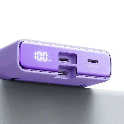 Kup Powerbank Joyroom JR-PBM01 MagSafe 10000mAh 20W s podstavcem + kabel Lightning / USB-C fialový - JYR1005 - {ean13} - Sklep Home Screen