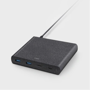 Kup UNIQ Charg. HUB Surge 90W schwarz /charcoal schwarz 2xUSB Quick Charge 3.0 + 2xUSB-C PD 3.0 (LITHOS Collective) - UNIQ135BLK - {ean13} - Sklep Home Screen