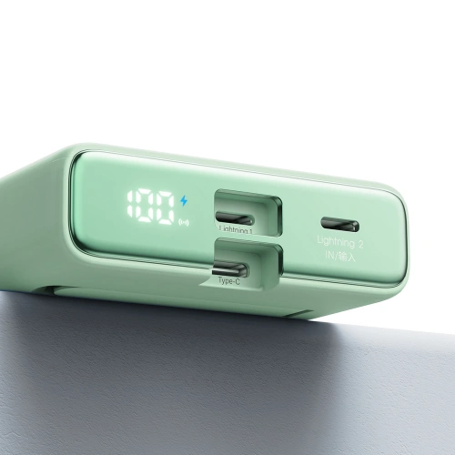 Kup Powerbank Joyroom JR-PBM01 MagSafe 10000mAh 20W z podstawką + kabel Lightning / USB-C zielony - JYR1006 - {ean13} - Sklep Home Screen