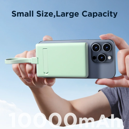 Kup Powerbank Joyroom JR-PBM01 MagSafe 10000mAh 20W z podstawką + kabel Lightning / USB-C zielony - JYR1006 - {ean13} - Sklep Home Screen