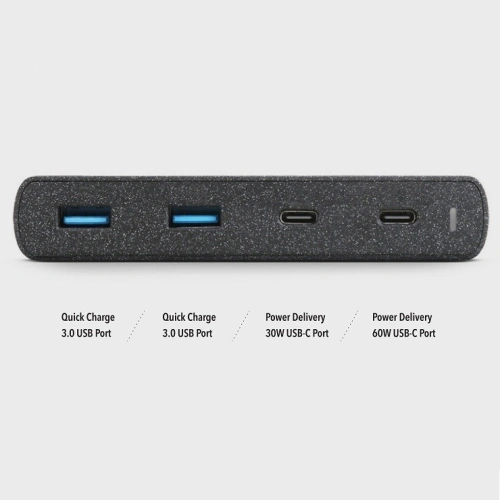 Kup UNIQ Ład. siec. HUB Surge 90W czarny /charcoal black 2xUSB Quick Charge 3.0 + 2xUSB-C PD 3.0 (LITHOS Collective) - UNIQ135BLK - {ean13} - Sklep Home Screen