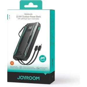 Kup Powerbank Joyroom JR-L017 10000mAh 22.5W z wbudowanymi kablami USB-C, Lightning czarny - JYR1007 - {ean13} - Sklep Home Screen