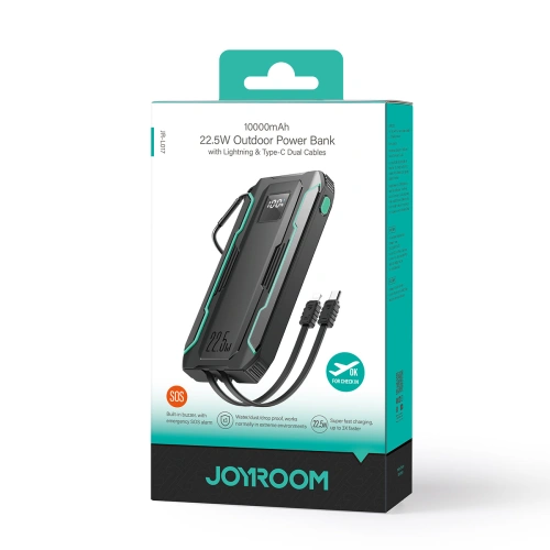 Kup Powerbank Joyroom JR-L017 10000mAh 22.5W cu cabluri integrate USB-C, Lightning negru - JYR1007 - {ean13} - Sklep Home Screen