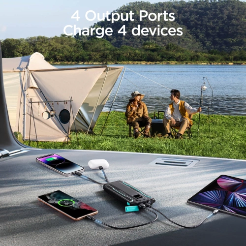 Kup Powerbank Joyroom JR-L017 10000mAh 22.5W s vestavěnými kabely USB-C, Lightning černý - JYR1007 - {ean13} - Sklep Home Screen