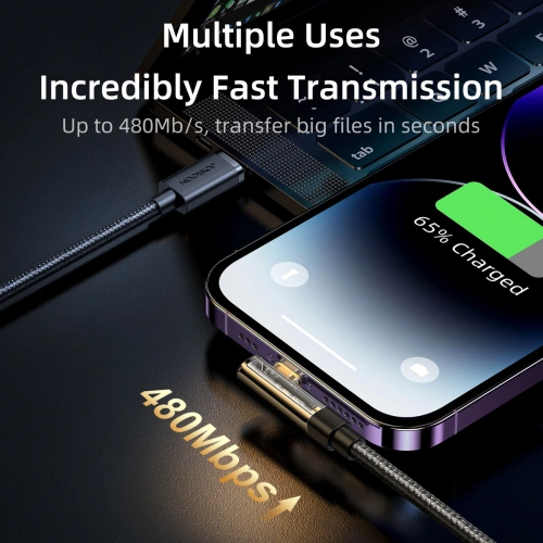 Kup Cablu unghiular Joyroom S-CL020A6 Lightning / USB-C 20W 1.2m albastru - JYR1008 - {ean13} - Sklep Home Screen