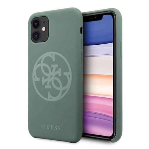 Kup Guess Apple Case GUHCN61LS4GKA iPhone 11 khaki Hartschalenetui Silikon 4G Tone On Tone - GUE216KHA - {ean13} - Sklep Home Screen