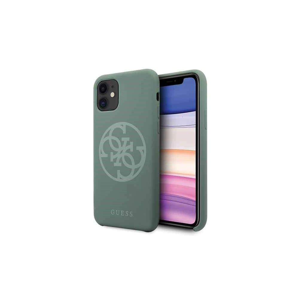 Etui Guess GUHCN61LS4GKA Apple iPhone 11 khaki hard case Silicone 4G Tone On Tone