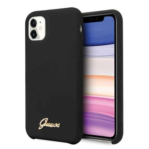 Kup Etui Guess GUHCN61LSLMGBK Apple iPhone 11 černé/hard case silikonové vintage zlaté logo - GUE218BLK - {ean13} - Sklep Home Screen