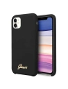 Etui Guess GUHCN61LSLMGBK Apple iPhone 11 negru/czarny husă tare din silicon Vintage Gold Logo