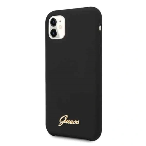 Kup Etui Guess GUHCN61LSLMGBK Apple iPhone 11 black/czarny hard case Silicone Vintage Gold Logo - GUE218BLK - {ean13} - Sklep Home Screen