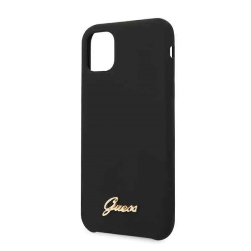 Kup Etui Guess GUHCN61LSLMGBK Apple iPhone 11 black/czarny hard case Silicone Vintage Gold Logo - GUE218BLK - {ean13} - Sklep Home Screen