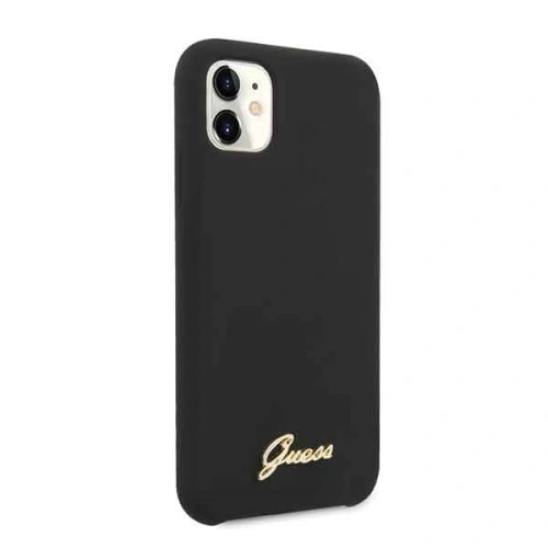 Kup Etui Guess GUHCN61LSLMGBK Apple iPhone 11 black/czarny hard case Silicone Vintage Gold Logo - GUE218BLK - {ean13} - Sklep Home Screen