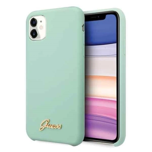 Kup Etui Guess GUHCN61LSLMGG Apple iPhone 11 zelený/green hard case Silicone Vintage Gold Logo - GUE219GRN - {ean13} - Sklep Home Screen