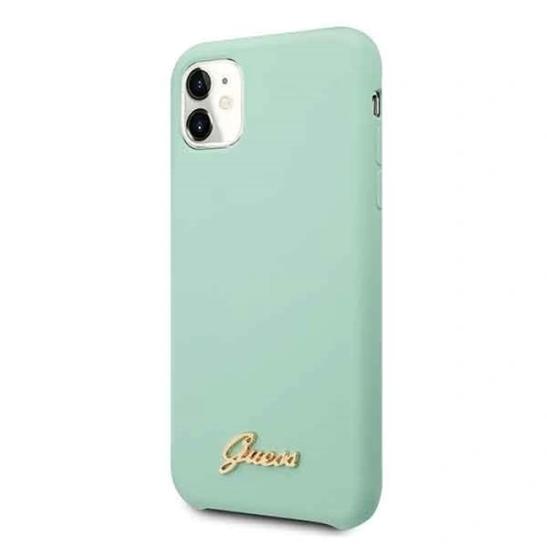 Buy Guess GUHCN61LSLMGG iPhone 11 green hard case Silicone Vintage Gold Logo - GUE219GRN - {ean13} - Home Screen Store Europe