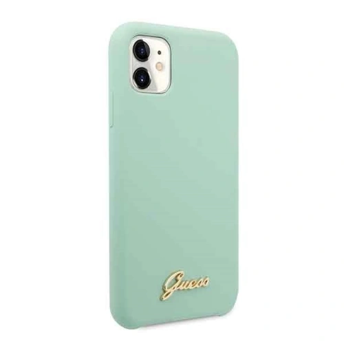 Buy Guess GUHCN61LSLMGG iPhone 11 green hard case Silicone Vintage Gold Logo - GUE219GRN - {ean13} - Home Screen Store Europe